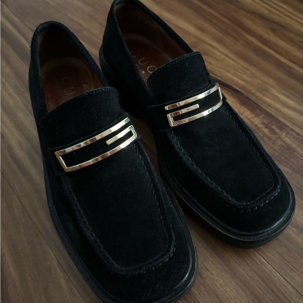Gucci Black Suede Loafers